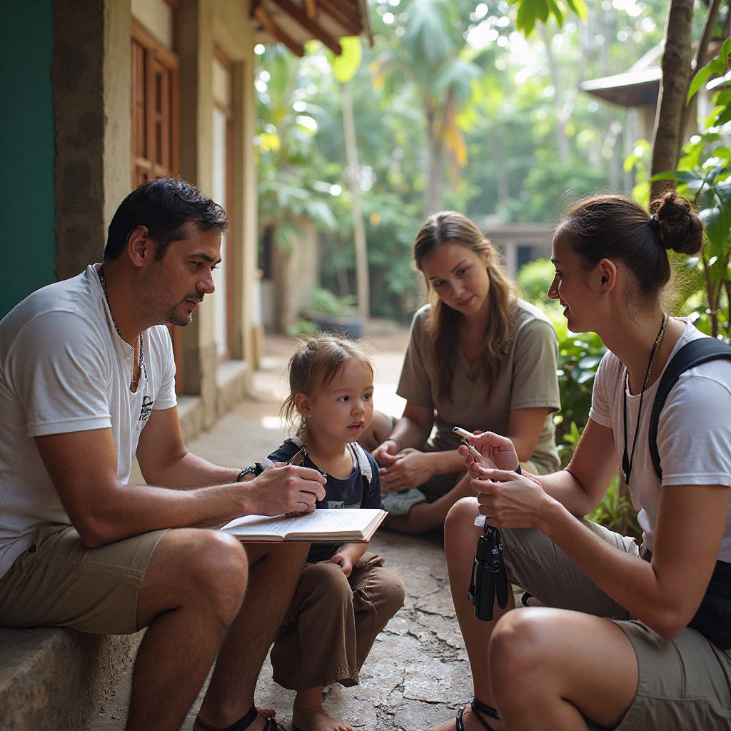 Team conducting destination research in the field